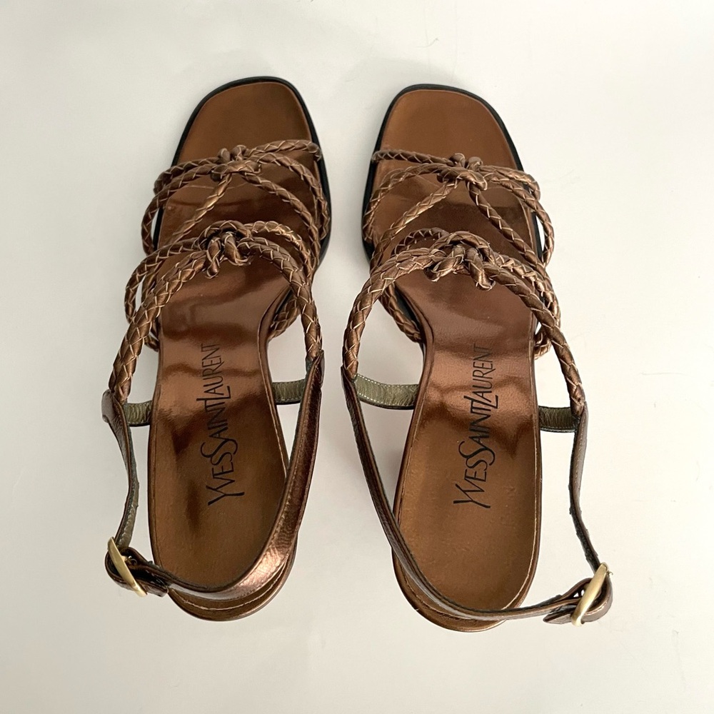 Yves Saint Laurent Brown Strappy Heels - Picture 8 of 10